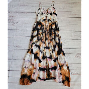 Young Fabulous & Broke Delphine Chiffon Maxi Dress Tie Dye Tank Flowy Medium